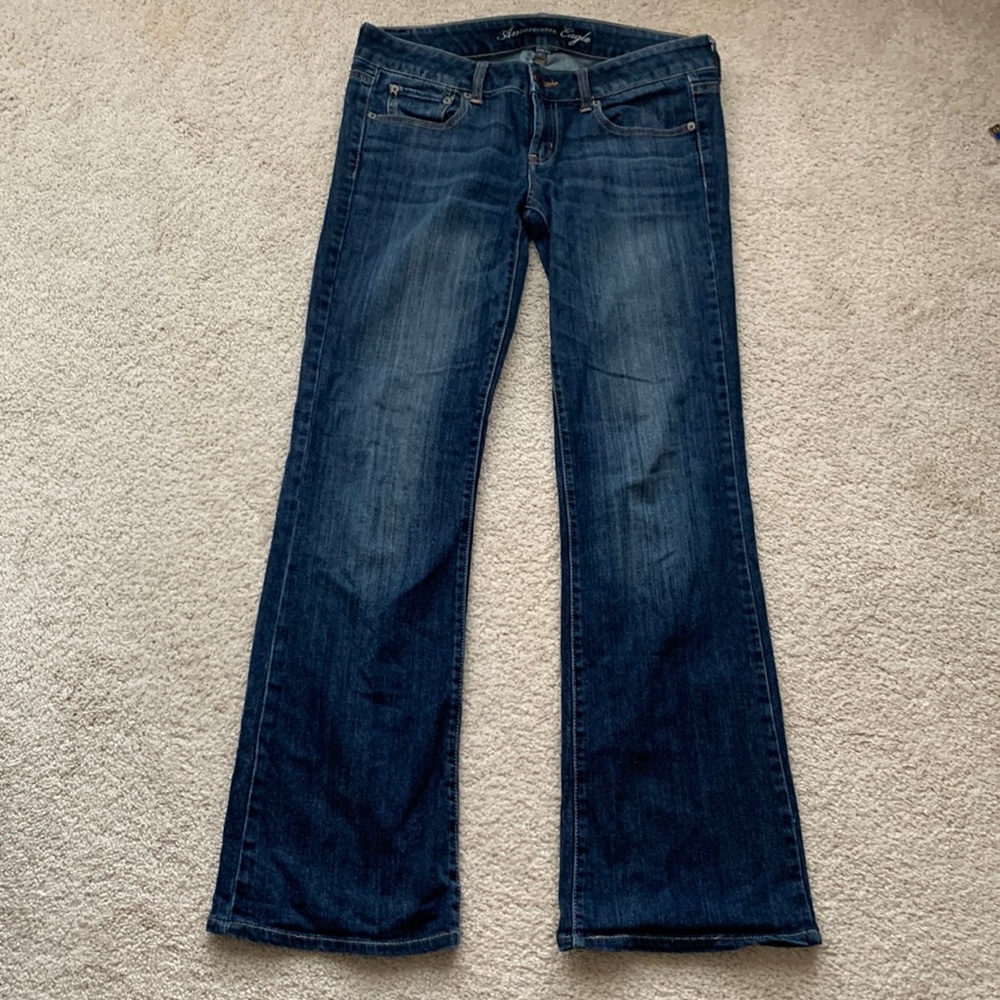 American Eagle Favorite Boyfriend Low Rise Flare Jeans Size 8 Long